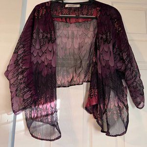 Mags & Pye LF shall S purple butterfly pattern